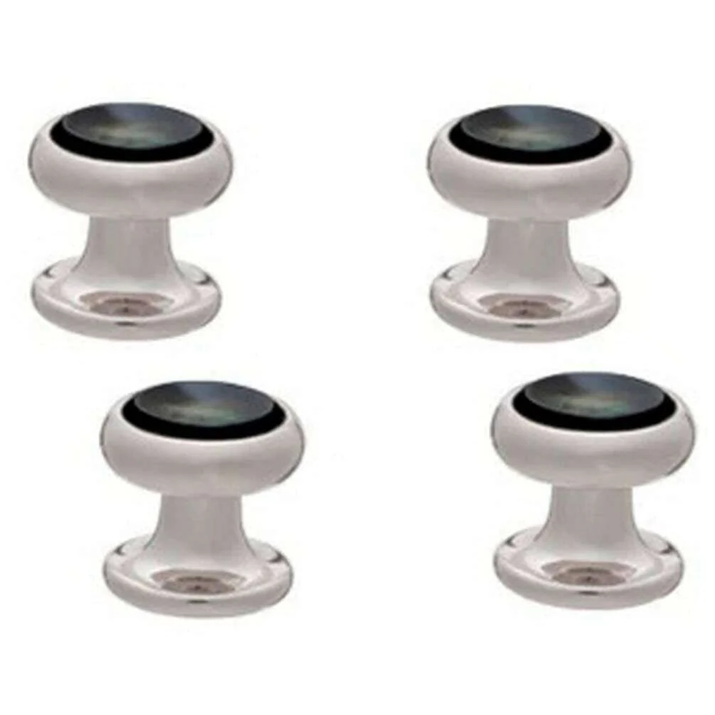 David Van Hagen Smokey Mother Of Pearl Dress Stud Set - Grey/Silver