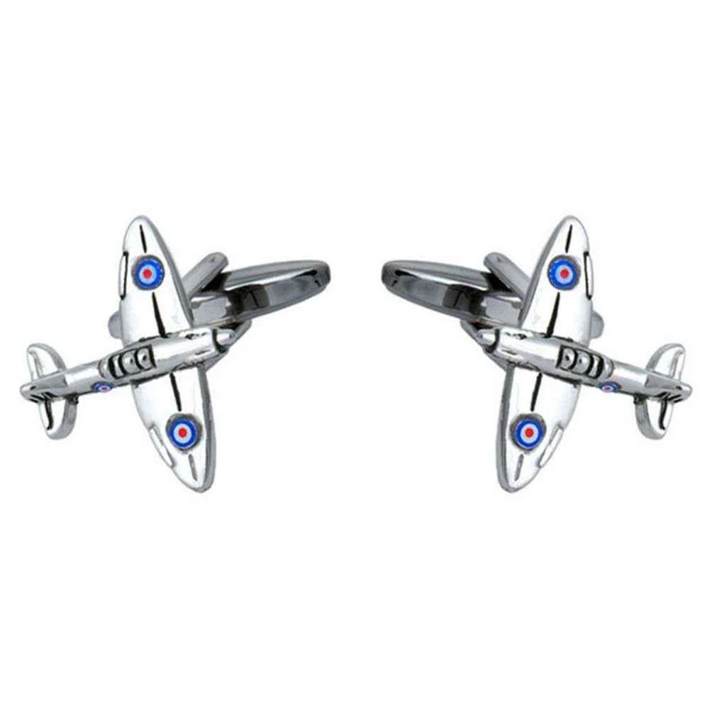 David Van Hagen Spitfire Cufflinks - Silver