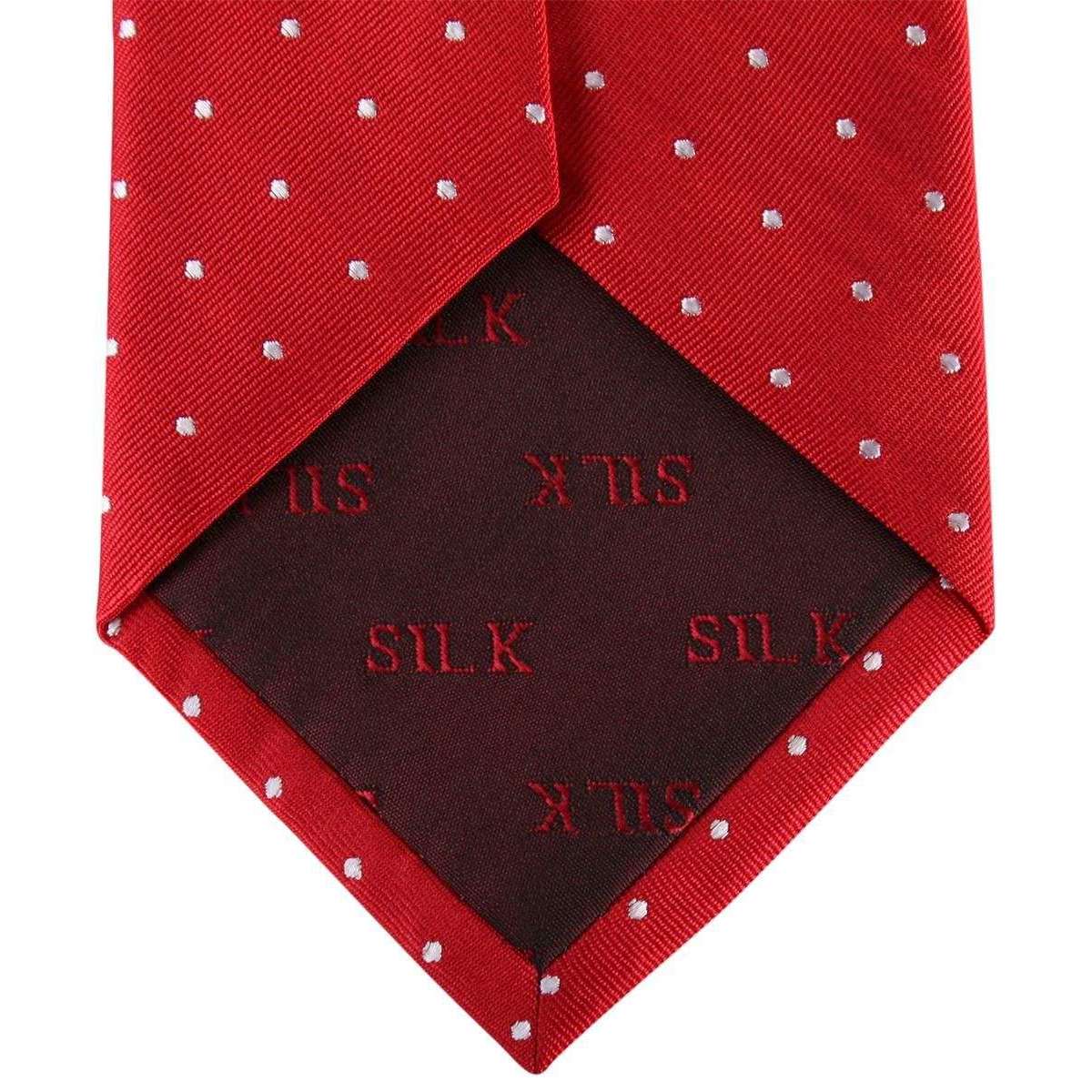 David Van Hagen Spotted Tie - Red/White - Image 3