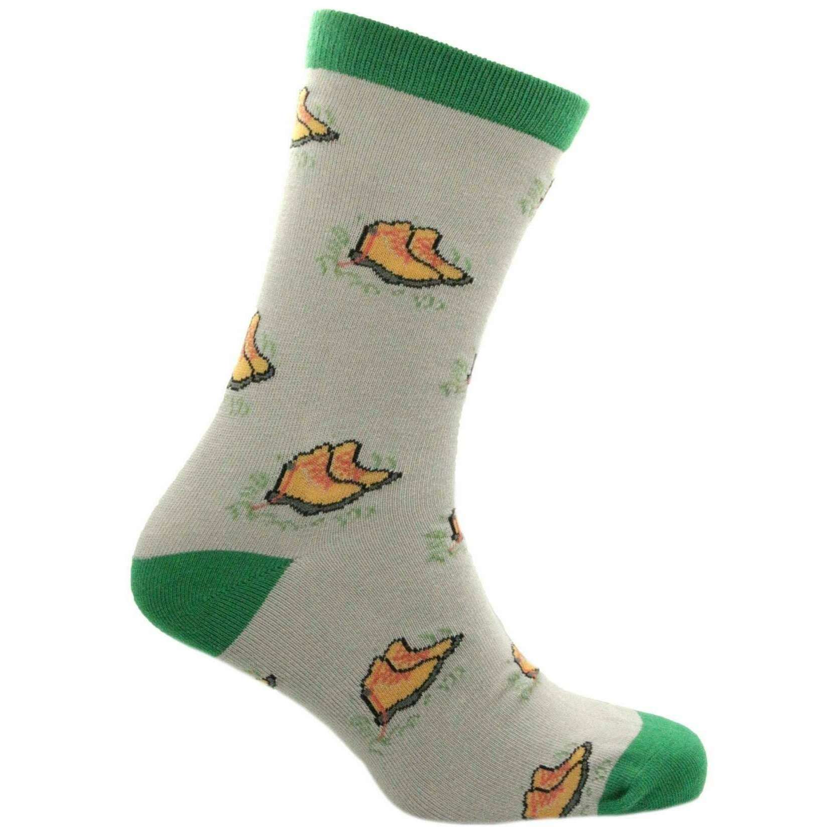 David Van Hagen Walking Boot Socks - Grey/Green