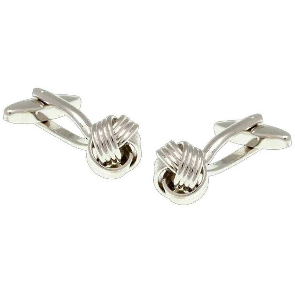 David Van Hagen Woven Knot Cufflinks - Silver