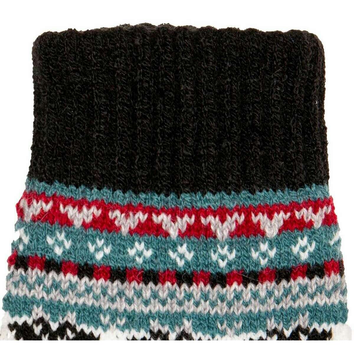Dents Abstract Half Finger Knitted Gloves - Black - Image 3