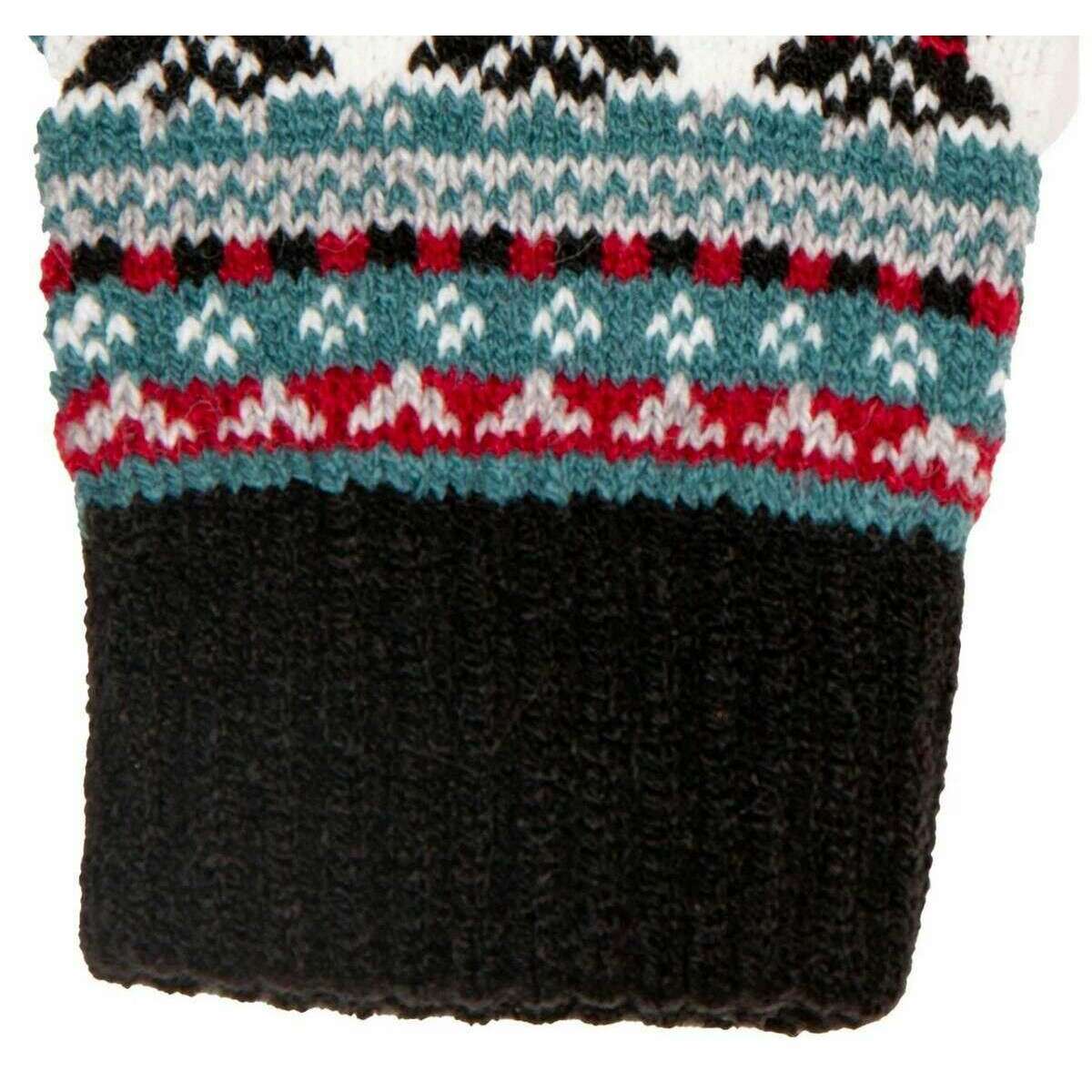 Dents Abstract Half Finger Knitted Gloves - Black - Image 4