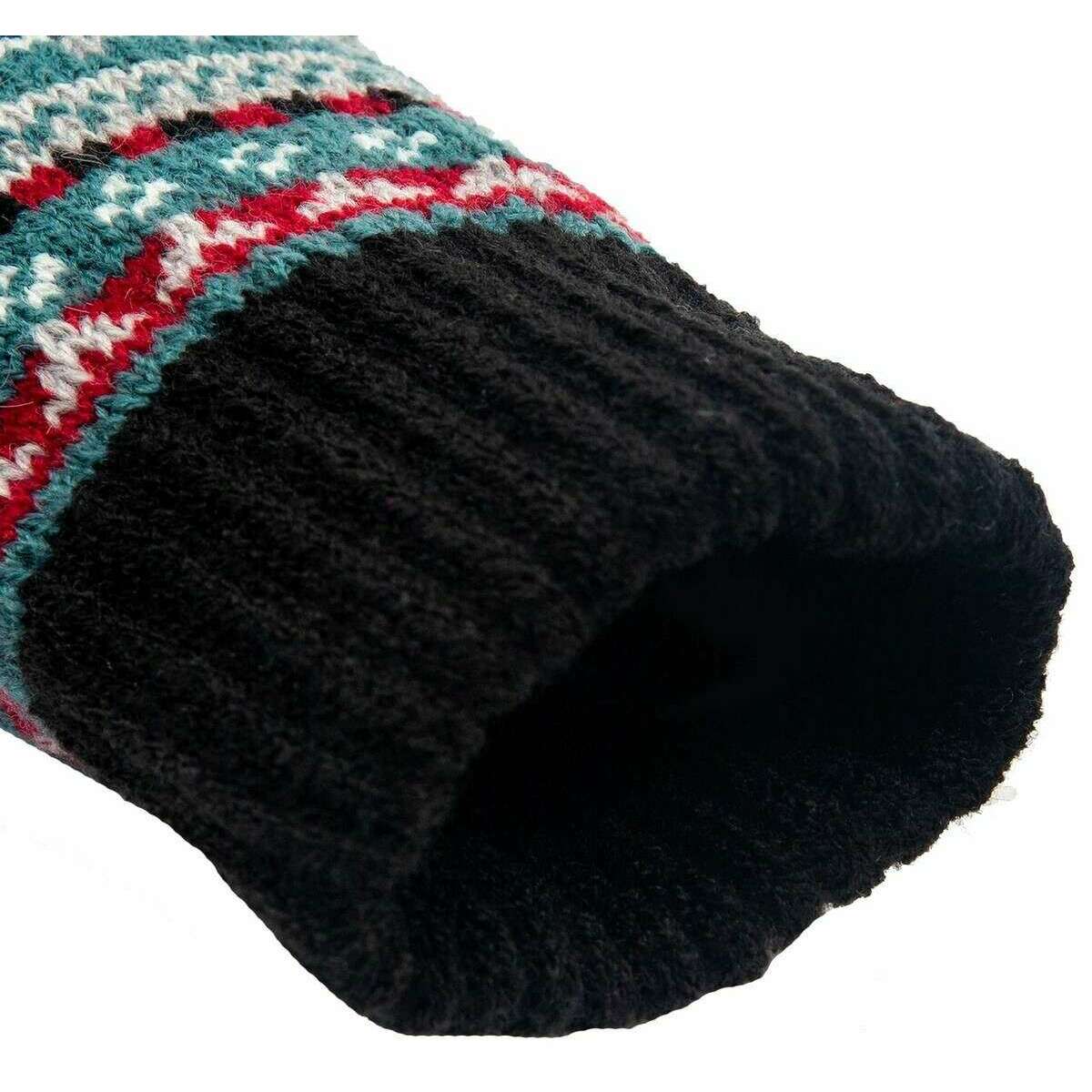 Dents Abstract Half Finger Knitted Gloves - Black - Image 5