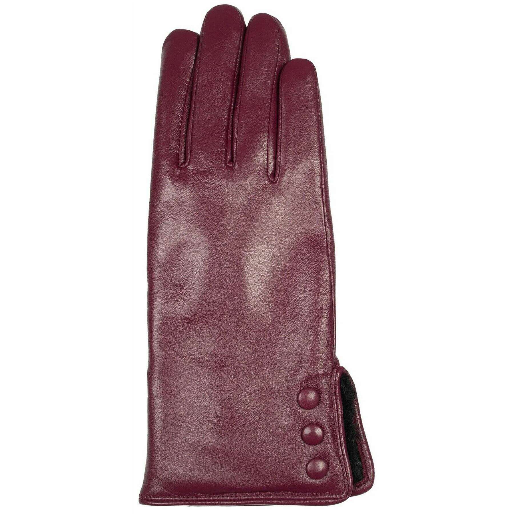 Dents Agata Water-Resistant Leather Gloves - Damson Burgundy - Image 3