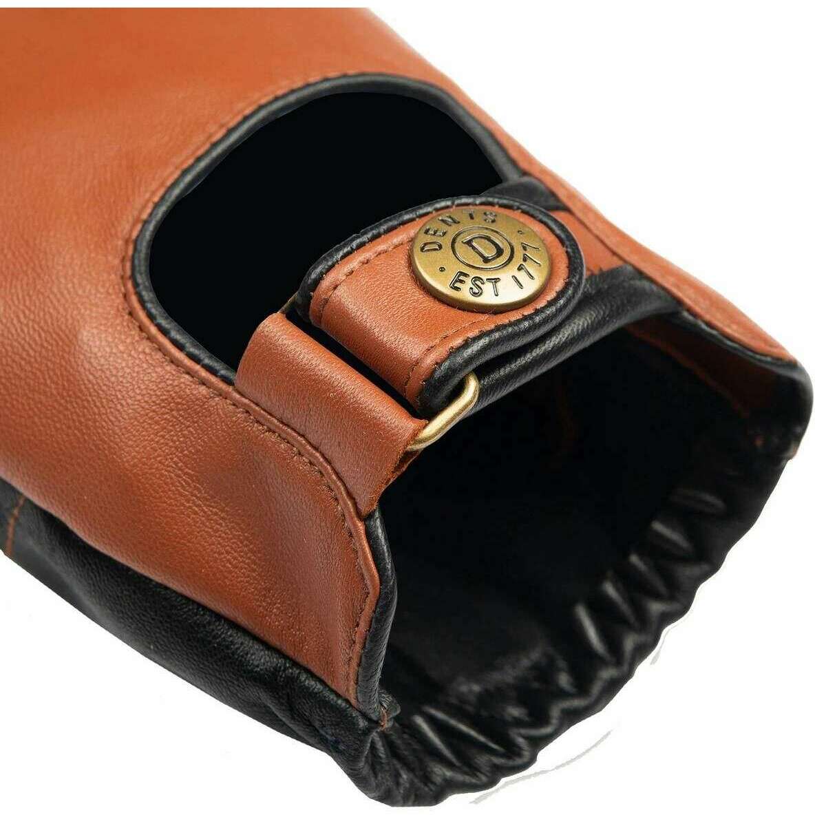 Dents Aintree Two-Colour Leather Driving Gloves - Cognac Brown/Black - Image 7