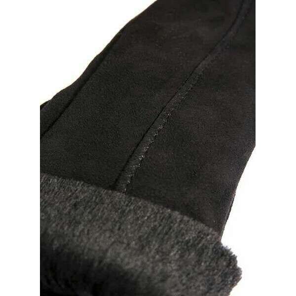Dents Alice Sheepskin Mittens - Black Suede - Image 2
