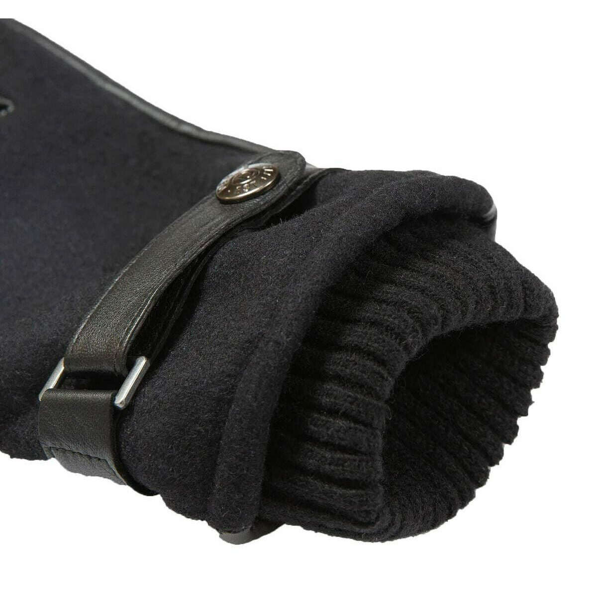 Dents Amesbury Touchscreen Flannel and Leather Gloves - Black - Image 6