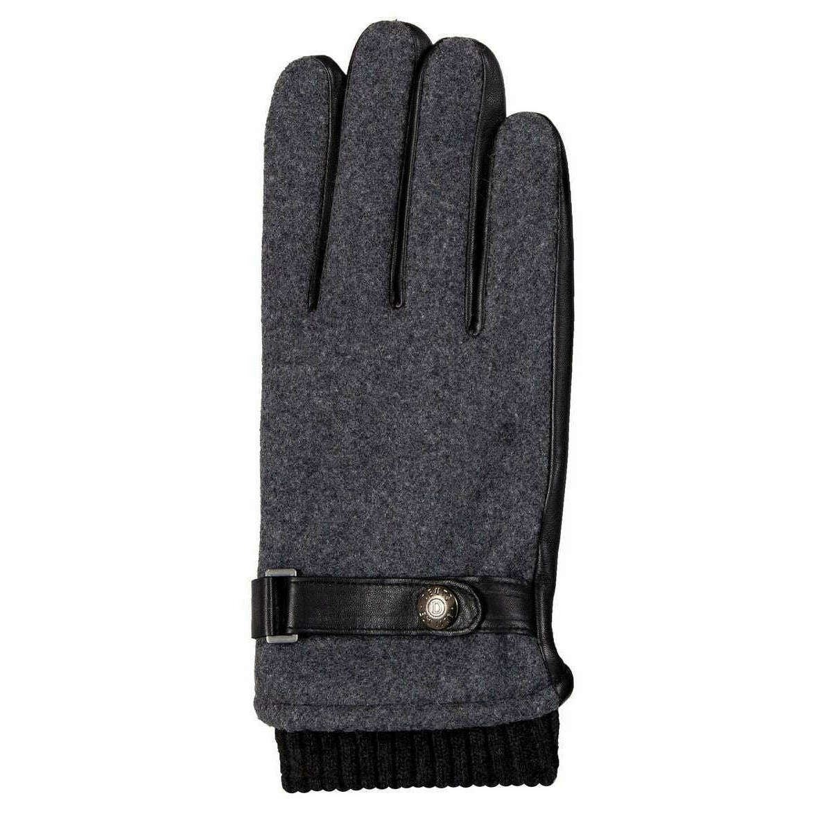 Dents Amesbury Touchscreen Flannel and Leather Gloves - Charcoal Grey/Black - Image 3