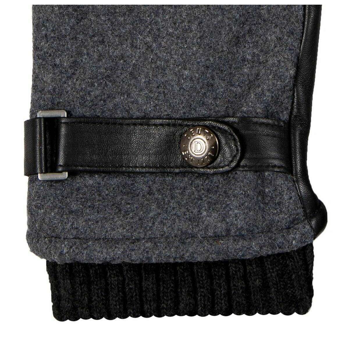 Dents Amesbury Touchscreen Flannel and Leather Gloves - Charcoal Grey/Black - Image 5