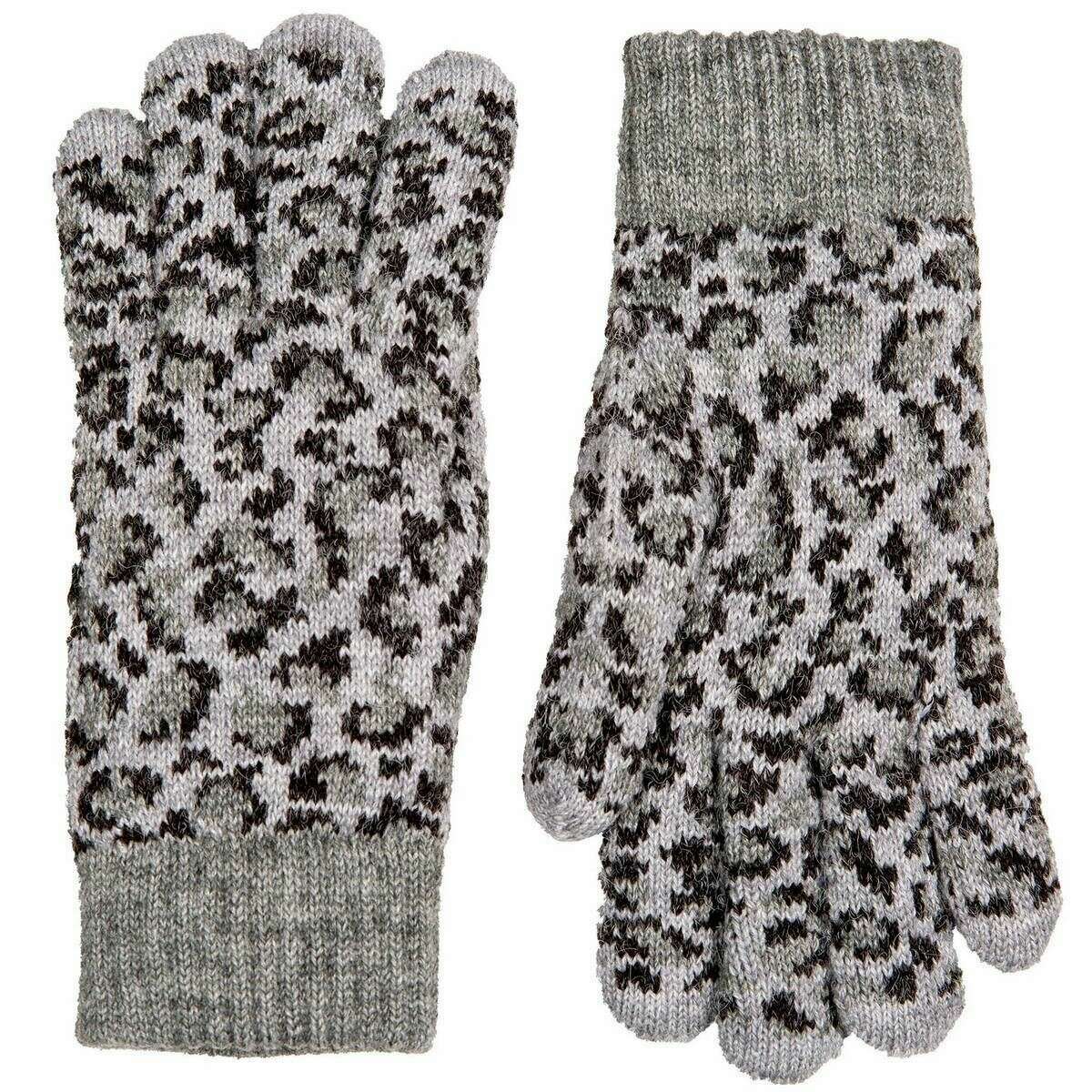 Dents Animal Print Gloves - Dove Grey - Image 2
