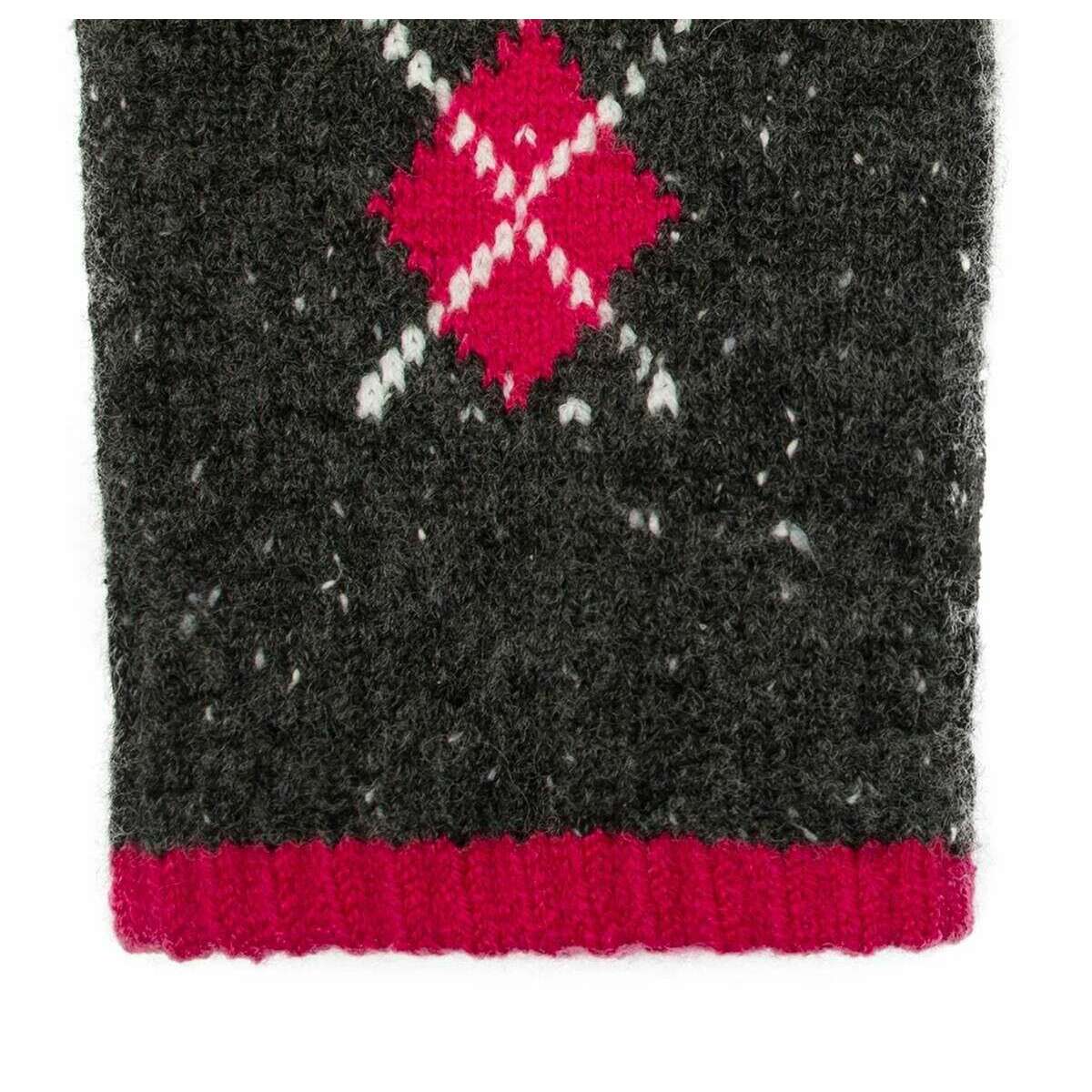 Dents Argyle Marl Yarn Knitted Gloves - Charcoal/Fuchsia Pink - Image 4