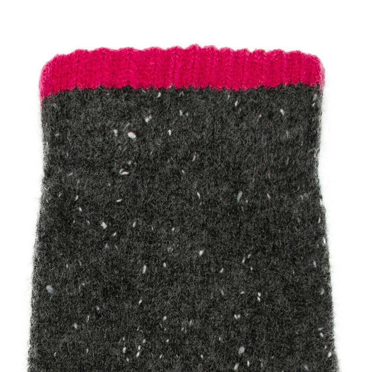 Dents Argyle Marl Yarn Knitted Gloves - Charcoal/Fuchsia Pink - Image 7