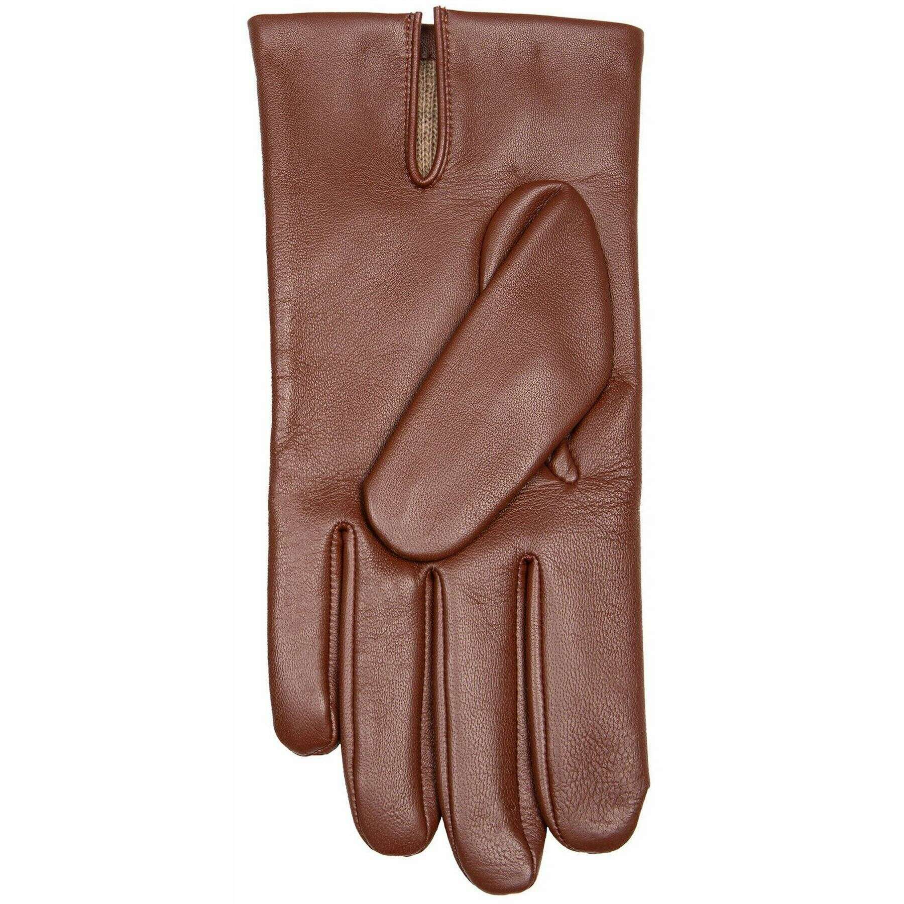 Dents Bath Three-Point Cashmere-Lined Leather Gloves - English Tan - Image 4
