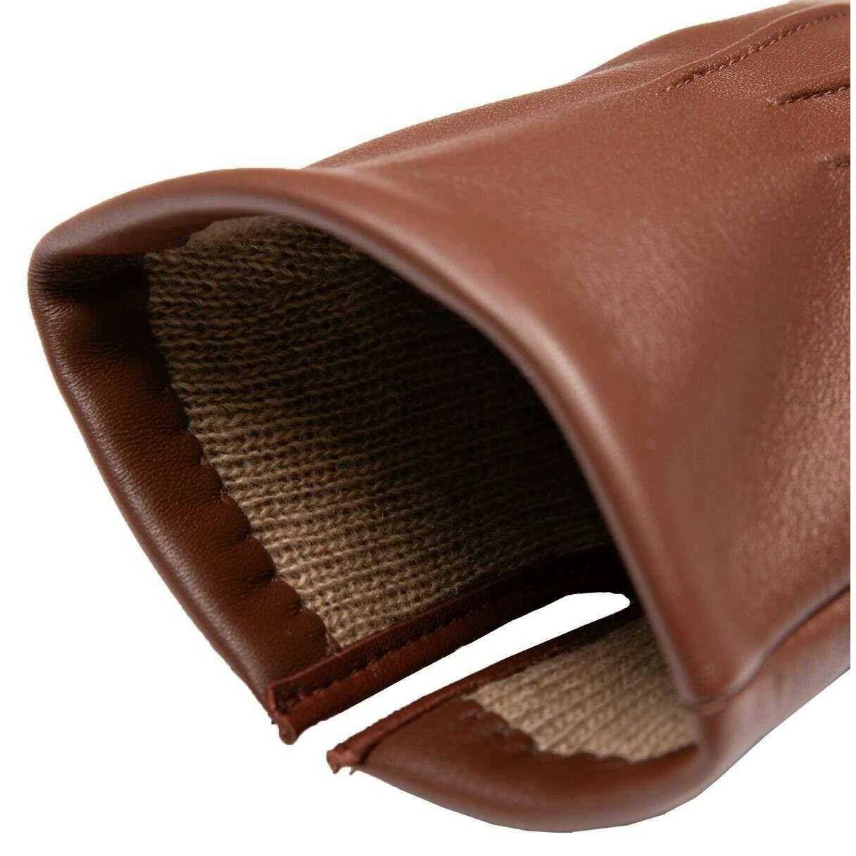 Dents Bath Three-Point Cashmere-Lined Leather Gloves - English Tan - Image 7