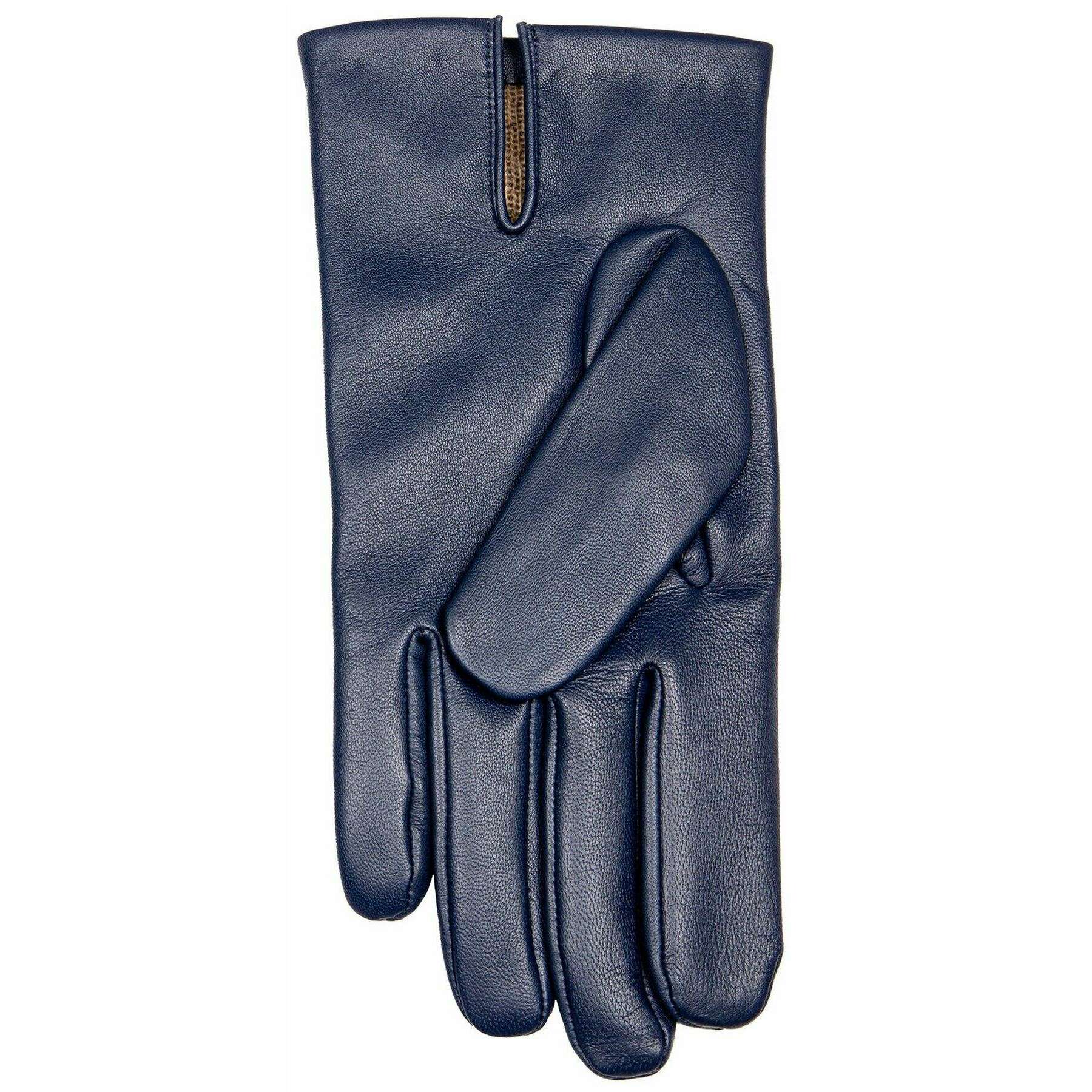 Dents Bath Three-Point Cashmere-Lined Leather Gloves - Navy - Image 4
