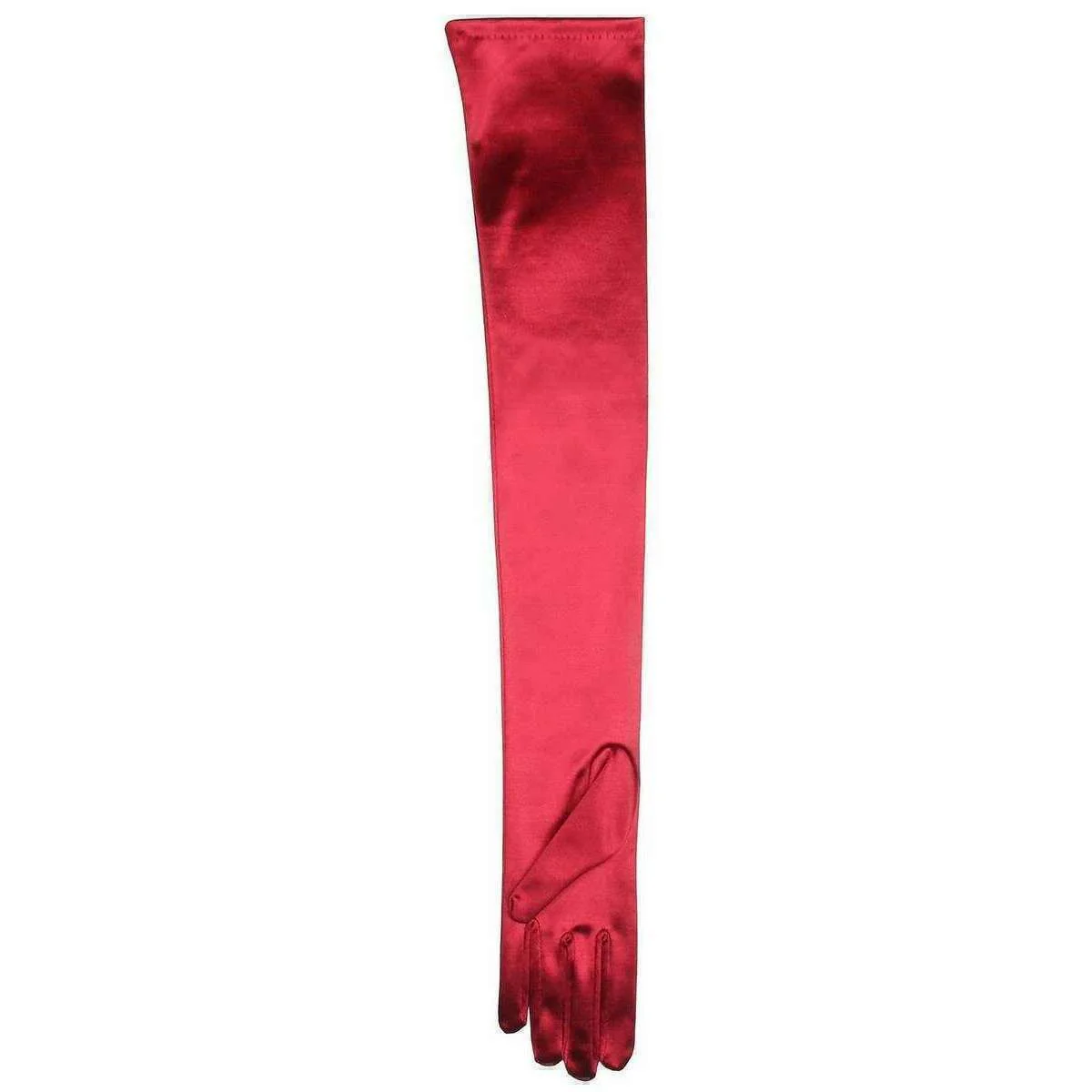 Dents Bella Long Satin Opera Gloves - Burgundy - Image 4