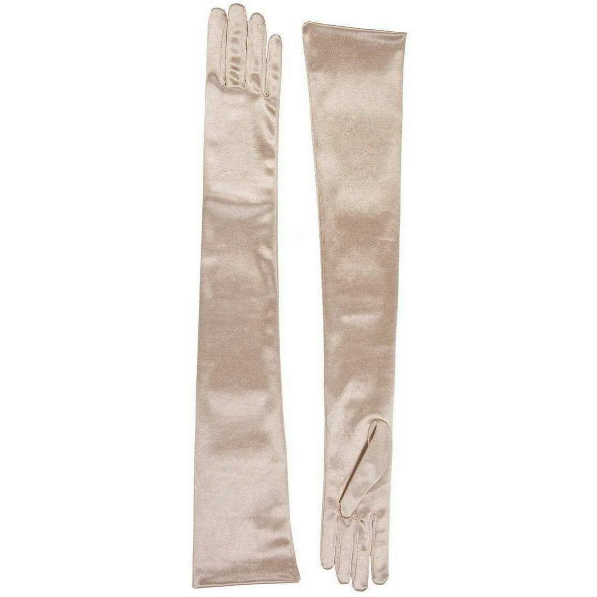 Dents Bella Long Satin Opera Gloves - Champagne Cream - Image 2