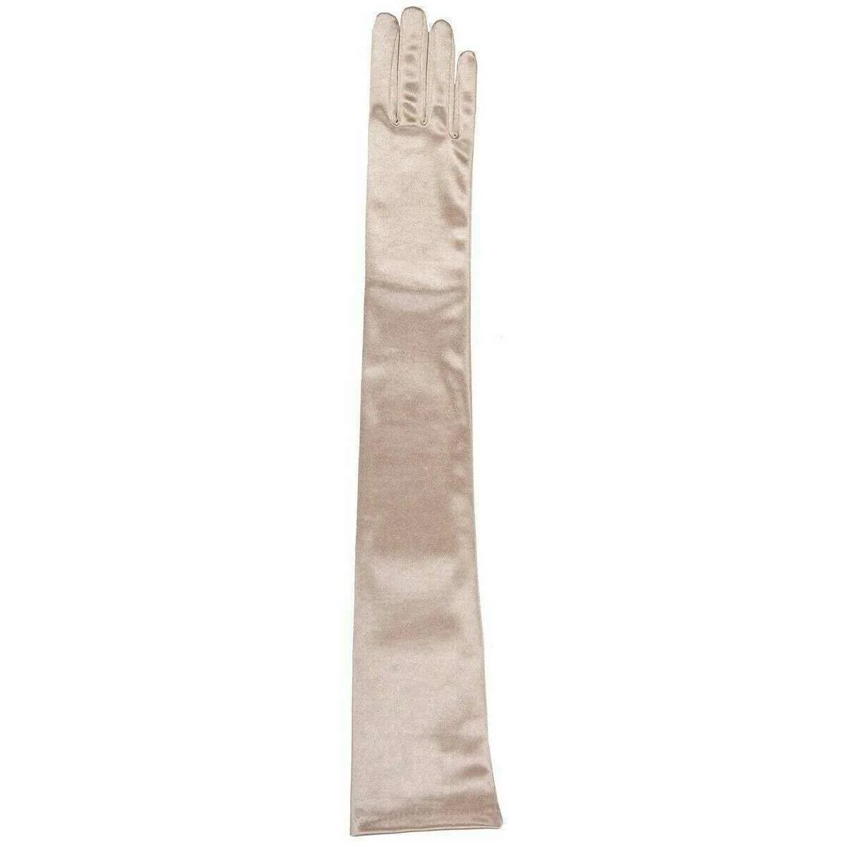 Dents Bella Long Satin Opera Gloves - Champagne Cream - Image 3