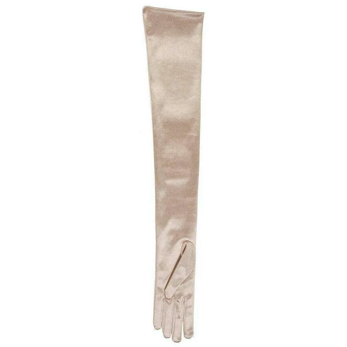 Dents Bella Long Satin Opera Gloves - Champagne Cream - Image 4