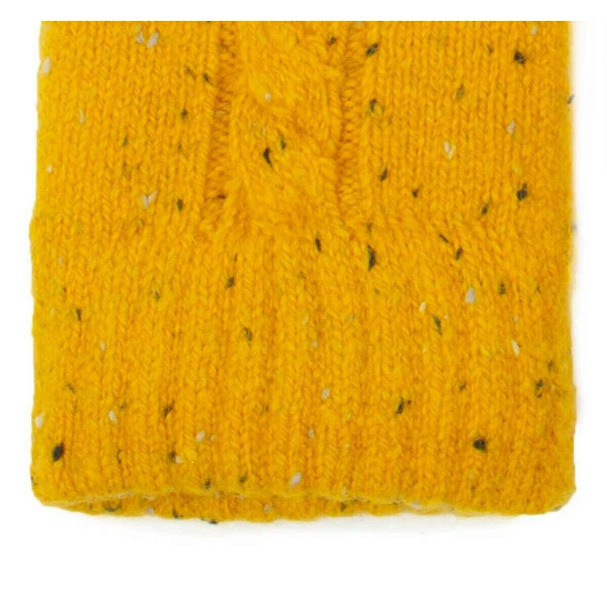 Dents Cable Knit Marl Yarn Gloves - Ochre Yellow - Image 4