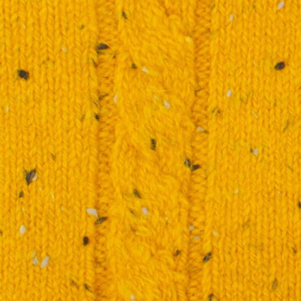 Dents Cable Knit Marl Yarn Gloves - Ochre Yellow - Image 7