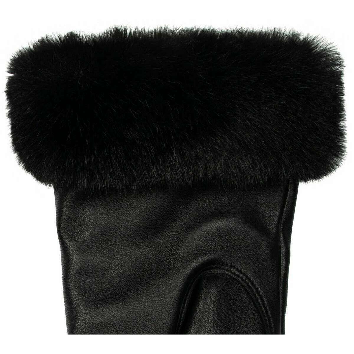 Dents Cassie Contrast Stitching Leather Gloves - Black - Image 6