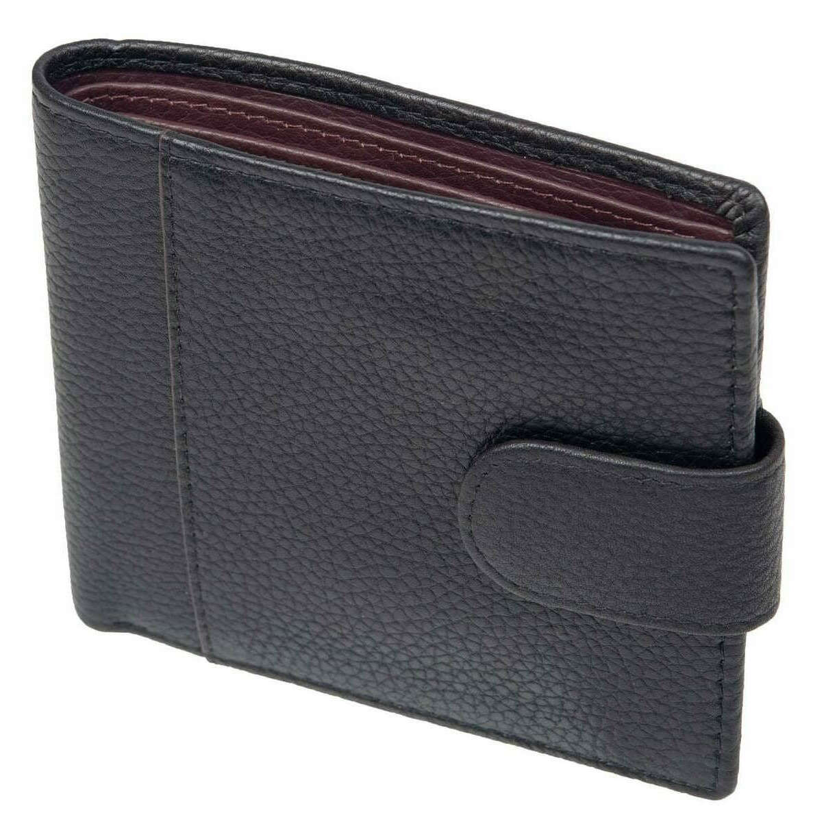 Dents Cherwell Coin Bifold Wallet - Black/Bordeaux Burgundy - Image 3