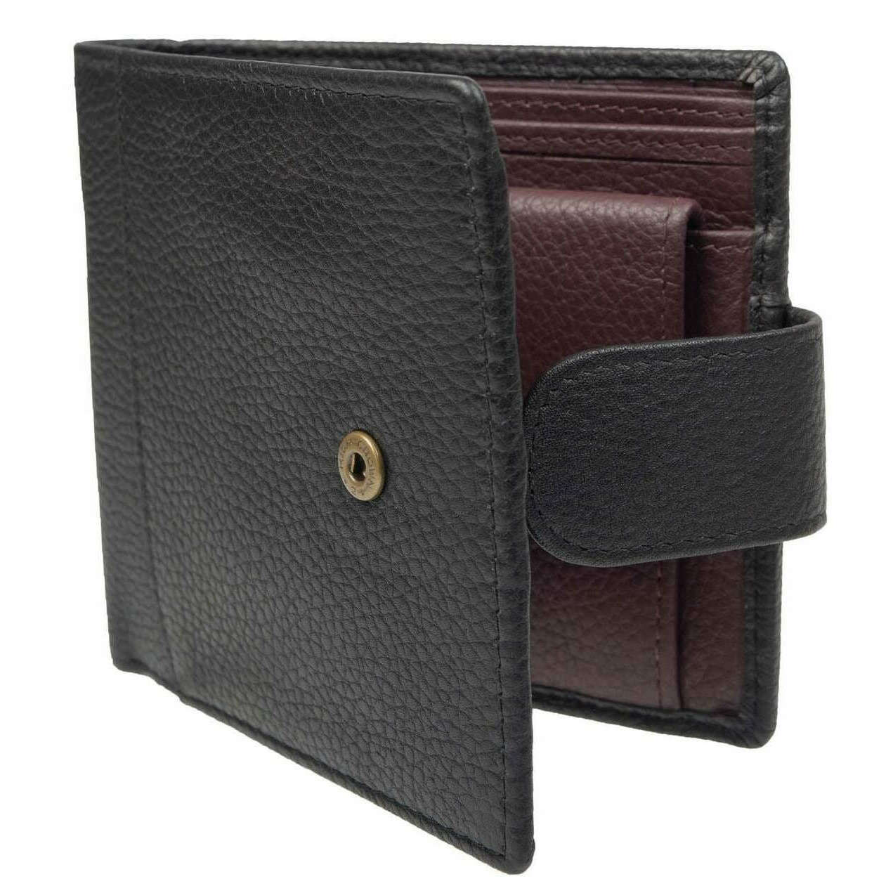 Dents Cherwell Coin Bifold Wallet - Black/Bordeaux Burgundy - Image 4
