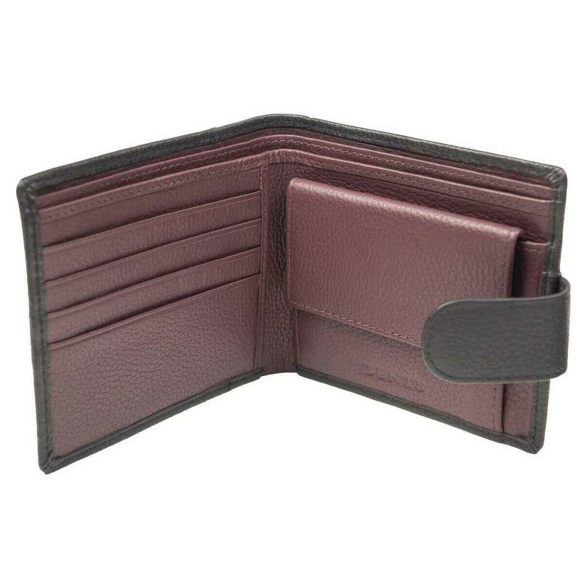 Dents Cherwell Coin Bifold Wallet - Black/Bordeaux Burgundy - Image 5