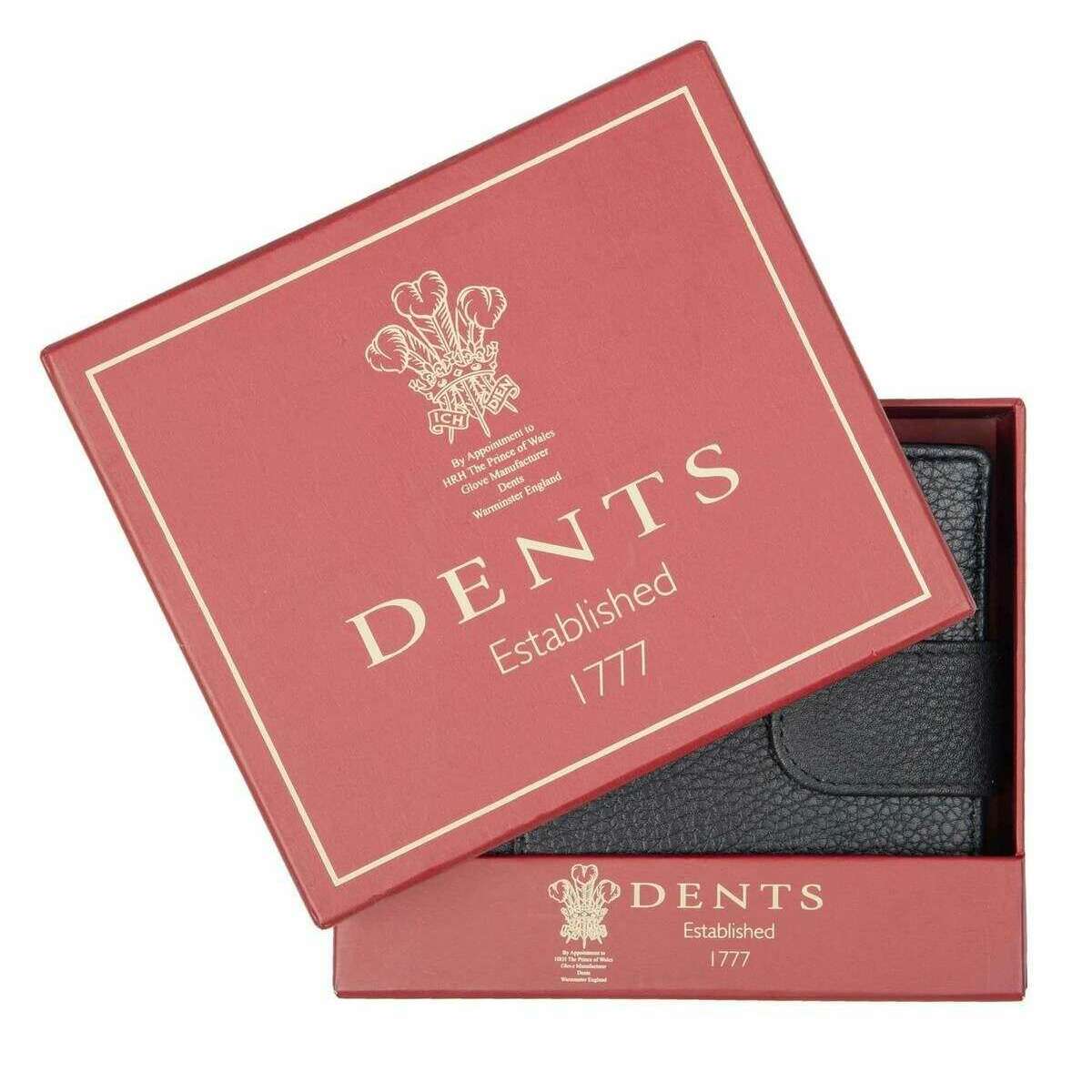 Dents Cherwell Coin Bifold Wallet - Black/Bordeaux Burgundy - Image 6