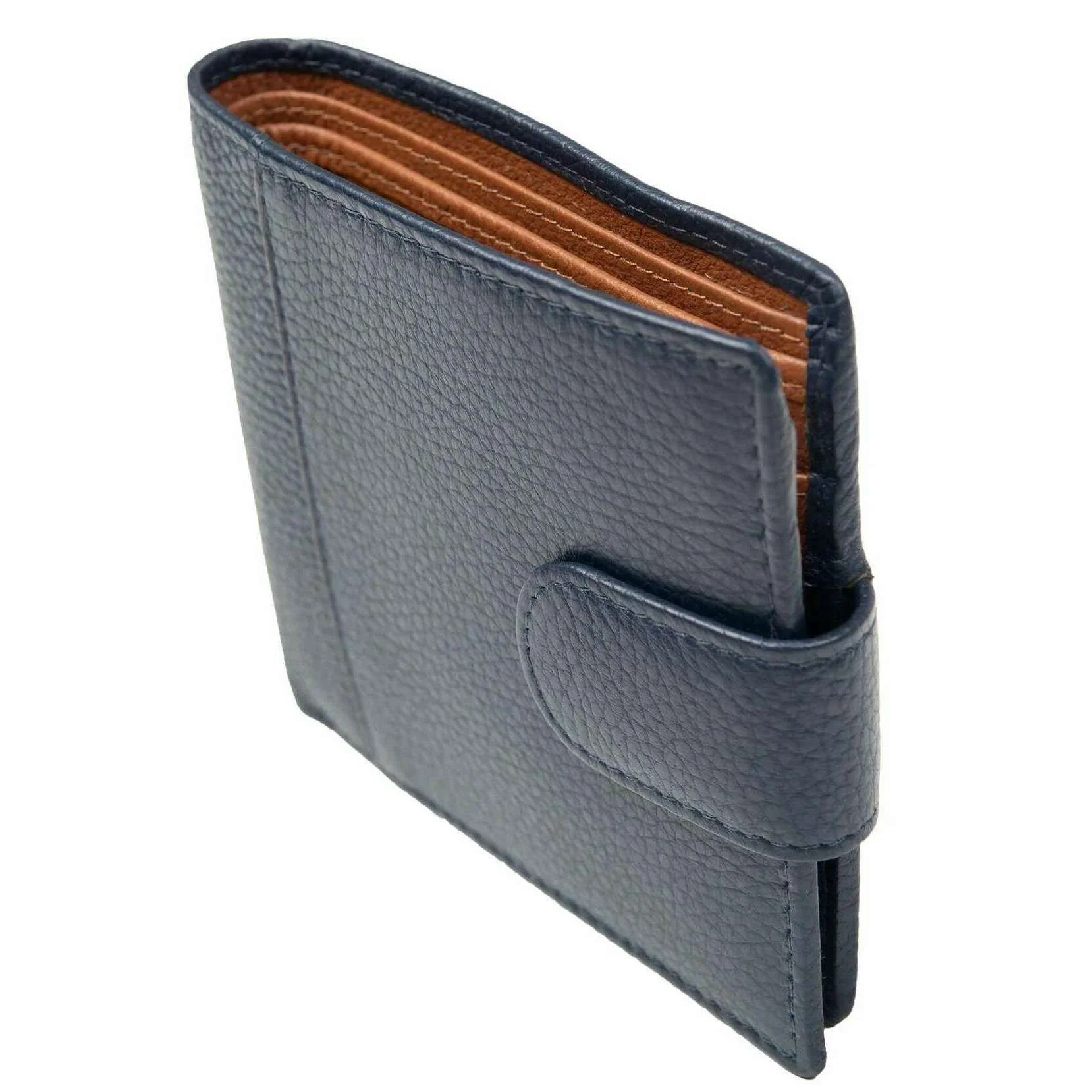 Dents Cherwell Coin Bifold Wallet - Navy/Cognac Brown - Image 3
