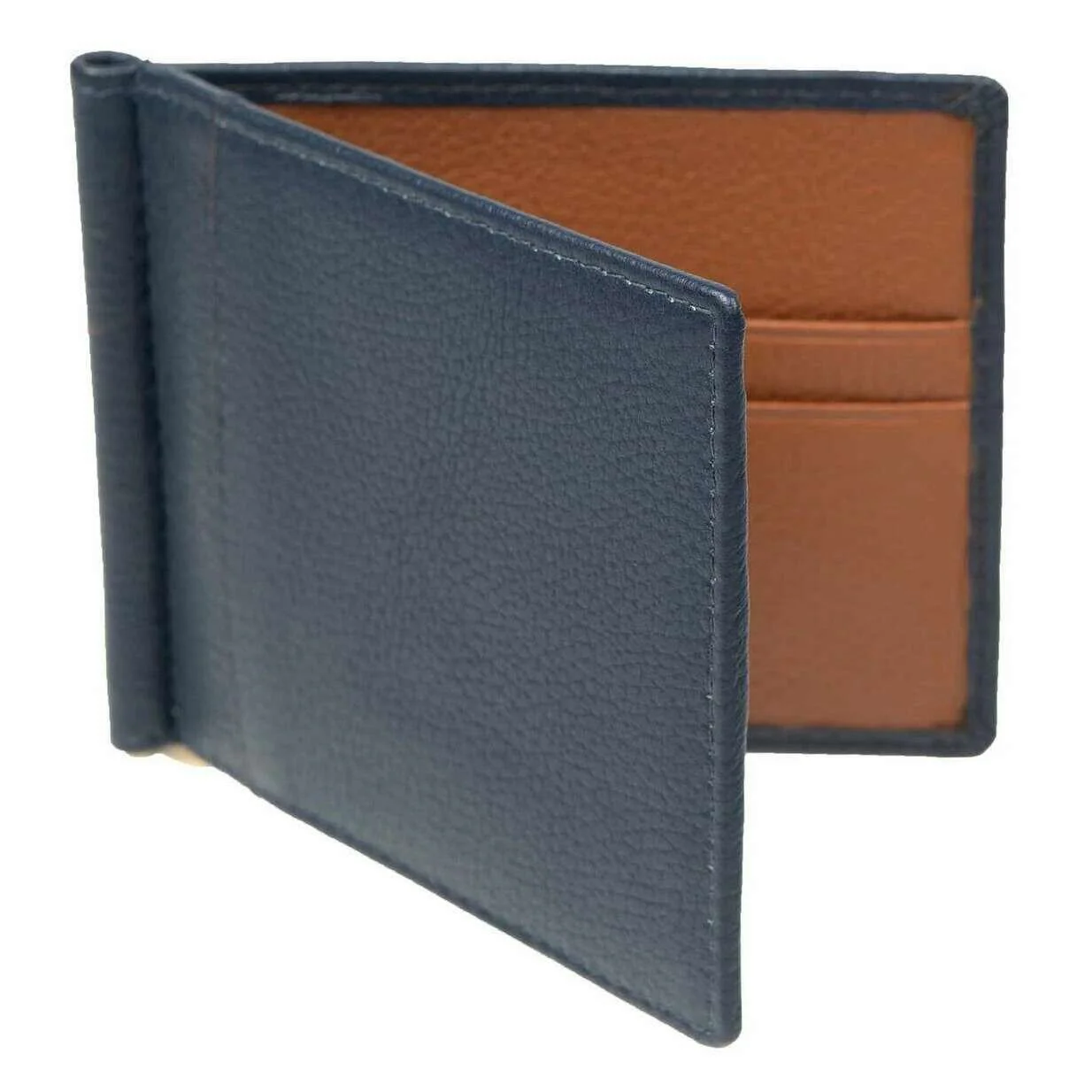 Dents Cherwell Money Clip Wallet - Navy/Cognac Brown - Image 3