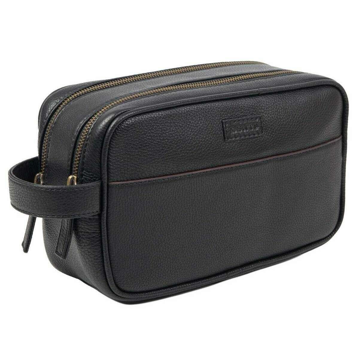 Dents Cherwell Wash Bag - Black/Bordeaux Burgundy - Image 6