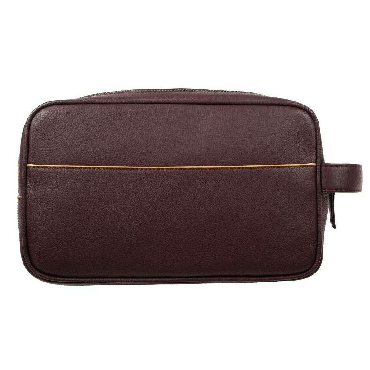 Dents Cherwell Wash Bag - Bordeaux Burgundy/Light Tan - Image 2