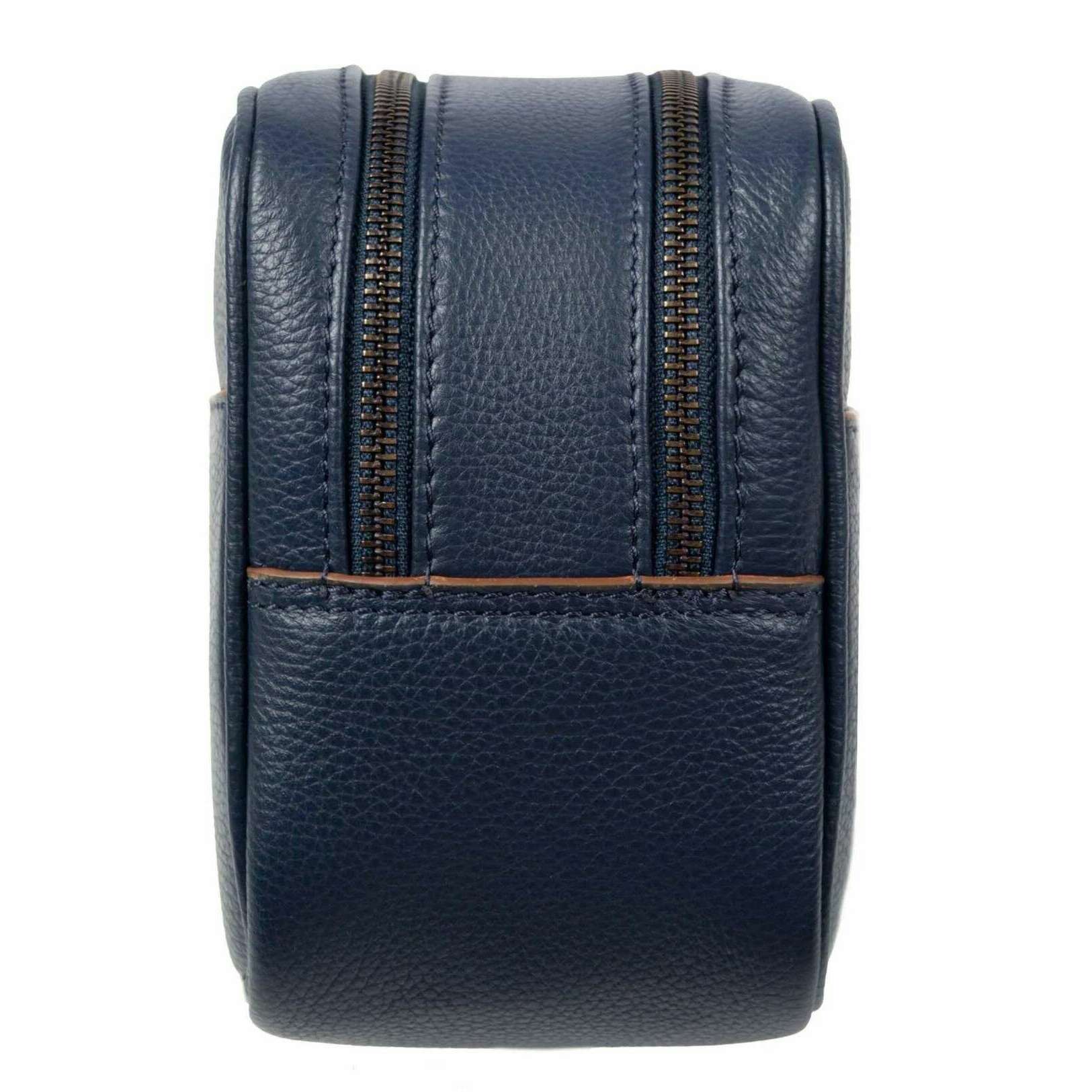 Dents Cherwell Wash Bag - Navy/Cognac Brown - Image 3