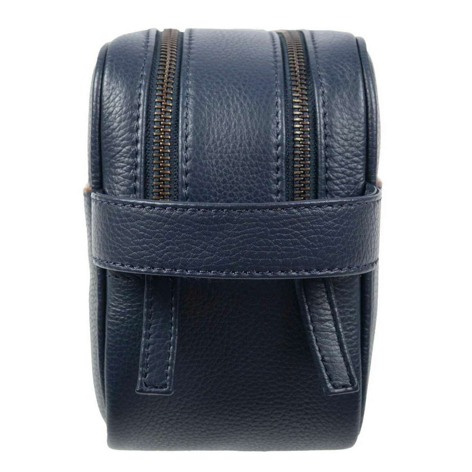 Dents Cherwell Wash Bag - Navy/Cognac Brown - Image 4