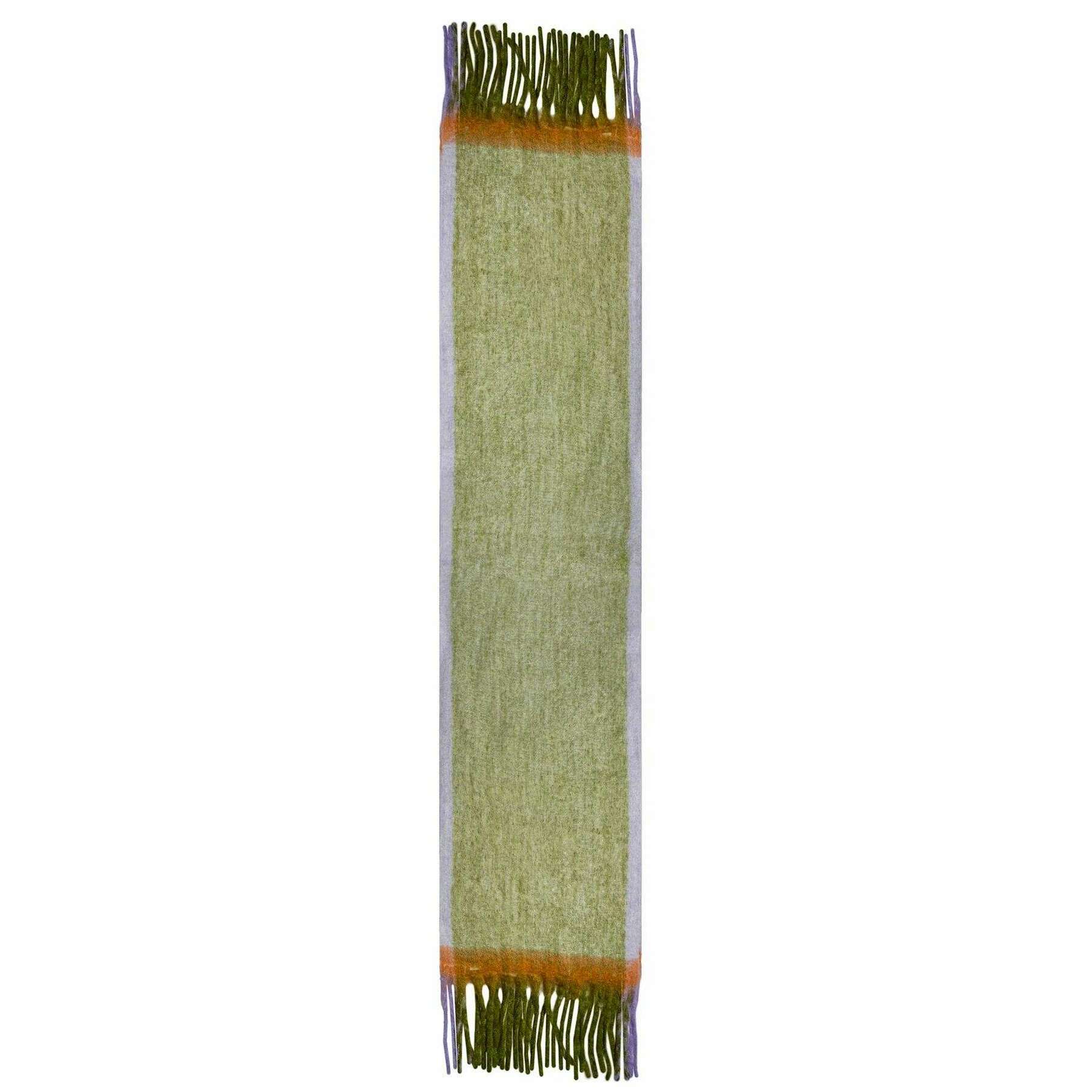Dents Contrast Blanket Scarf - Olive Green/Thistle - Image 2