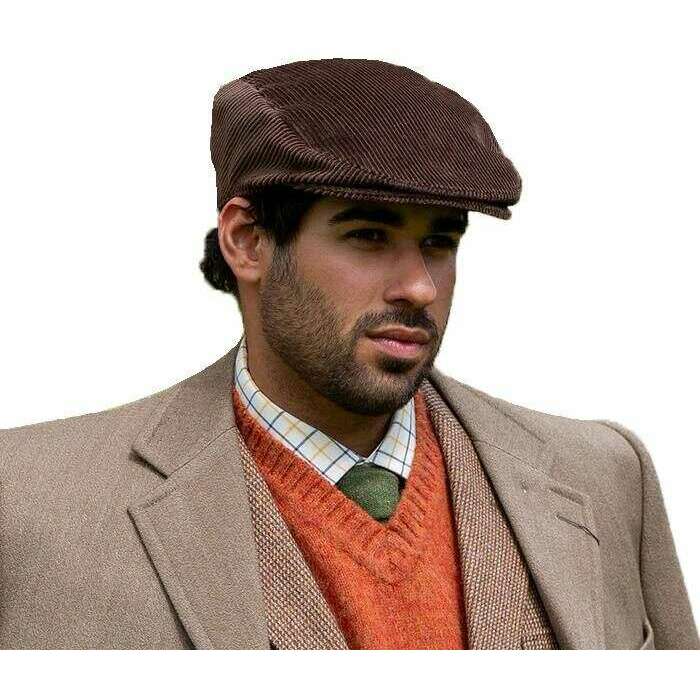 Dents Corduroy Flat Cap - Brown - Image 2