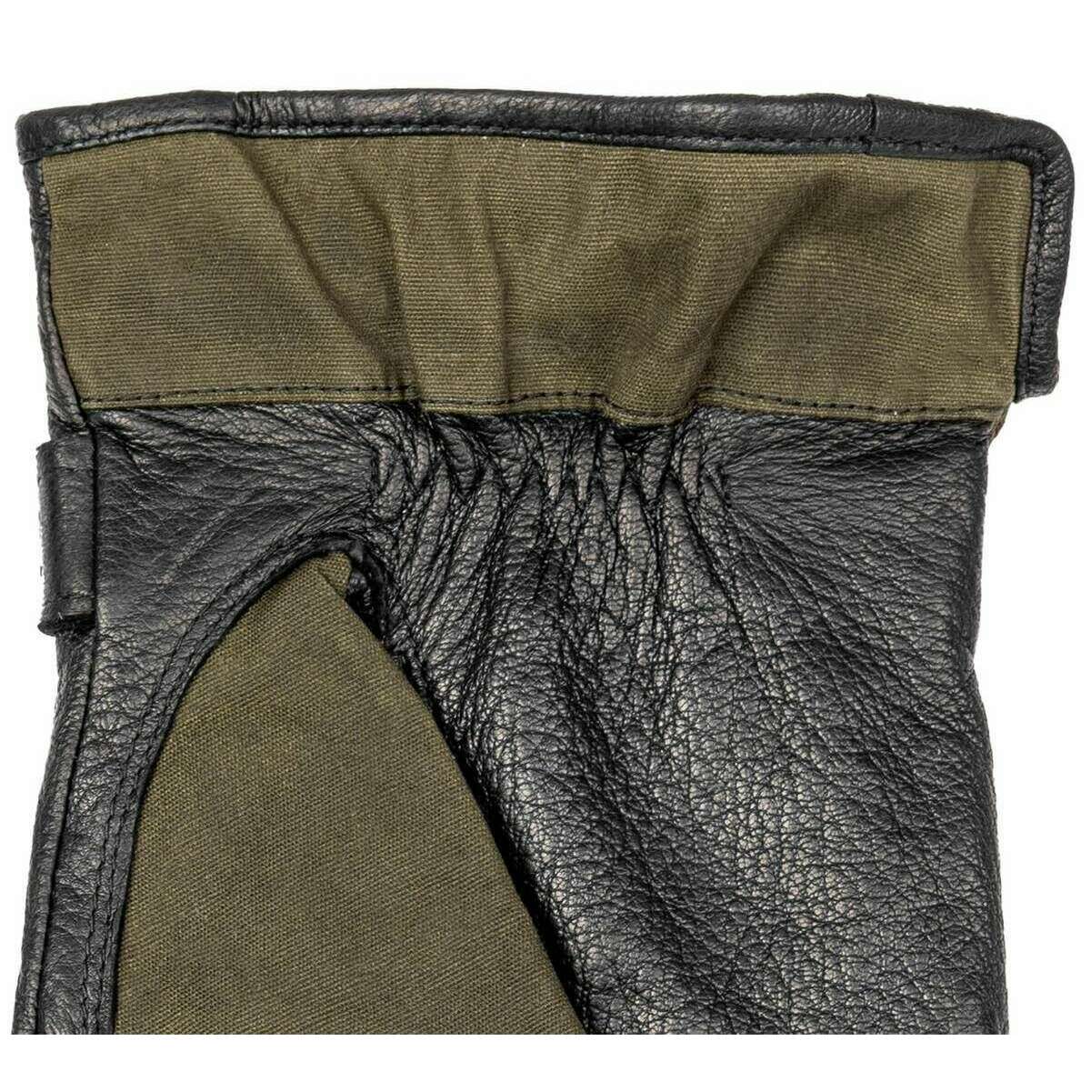 Dents Crewkerne Leather Gloves - Black/Olive Green - Image 6