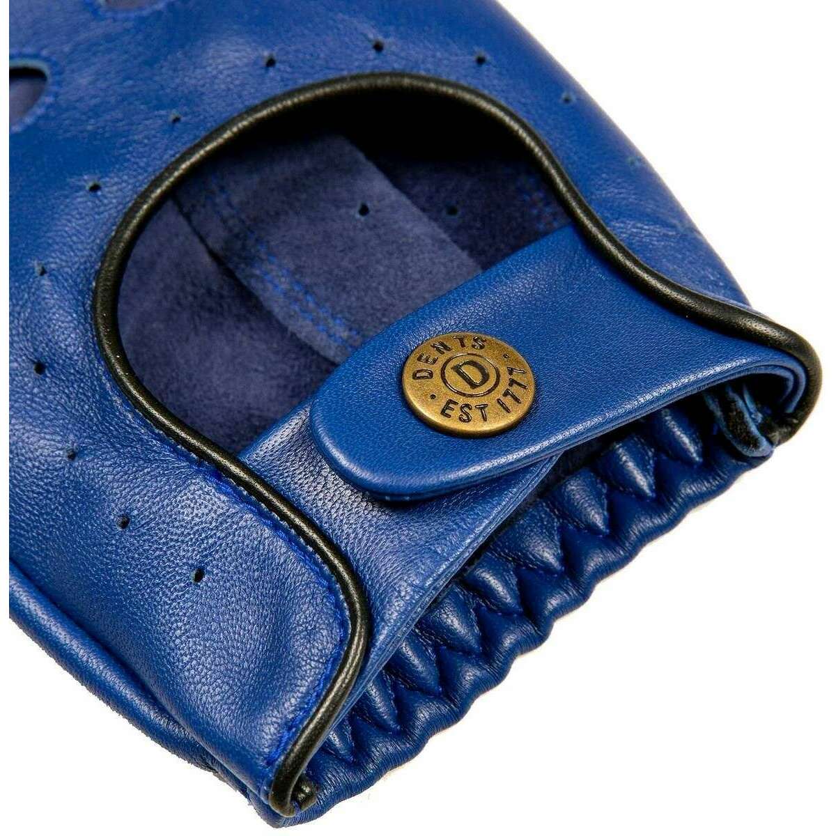 Dents Delta Classic Leather Driving Gloves - Royal Blue/Black - Image 4