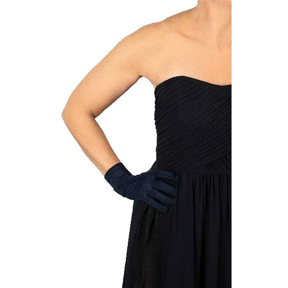 Dents Diana Matt Satin Gloves - Navy Blue - Image 2