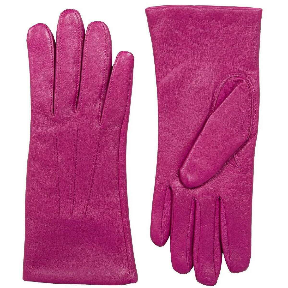 Dents Emma Leather Gloves - Hot Pink - Image 2