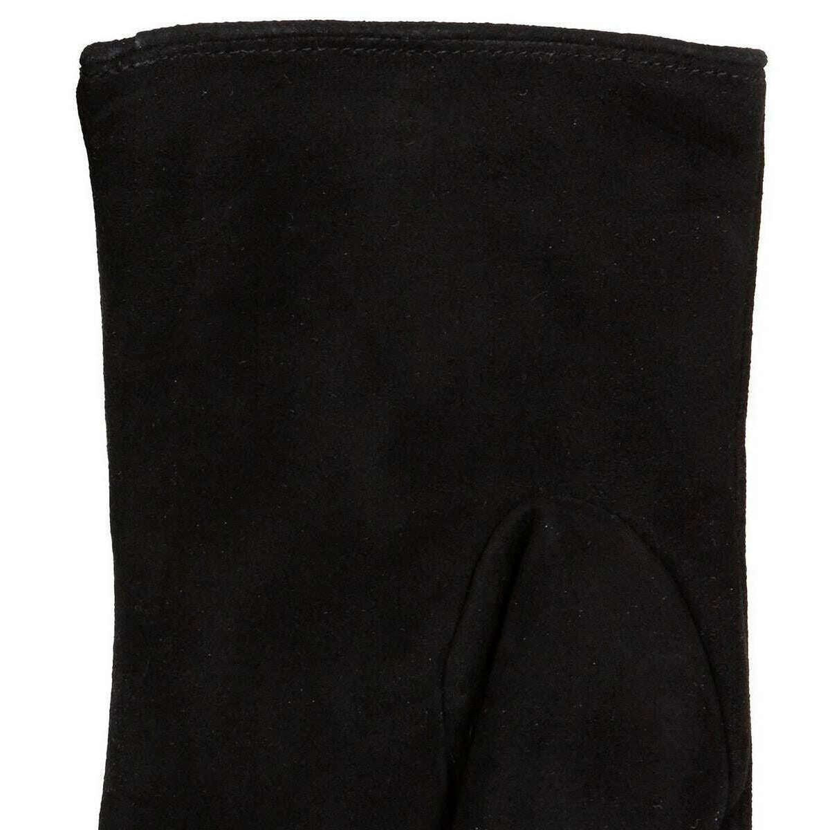 Dents Eva Trim Fingerless Suede Mittens - Black - Image 4