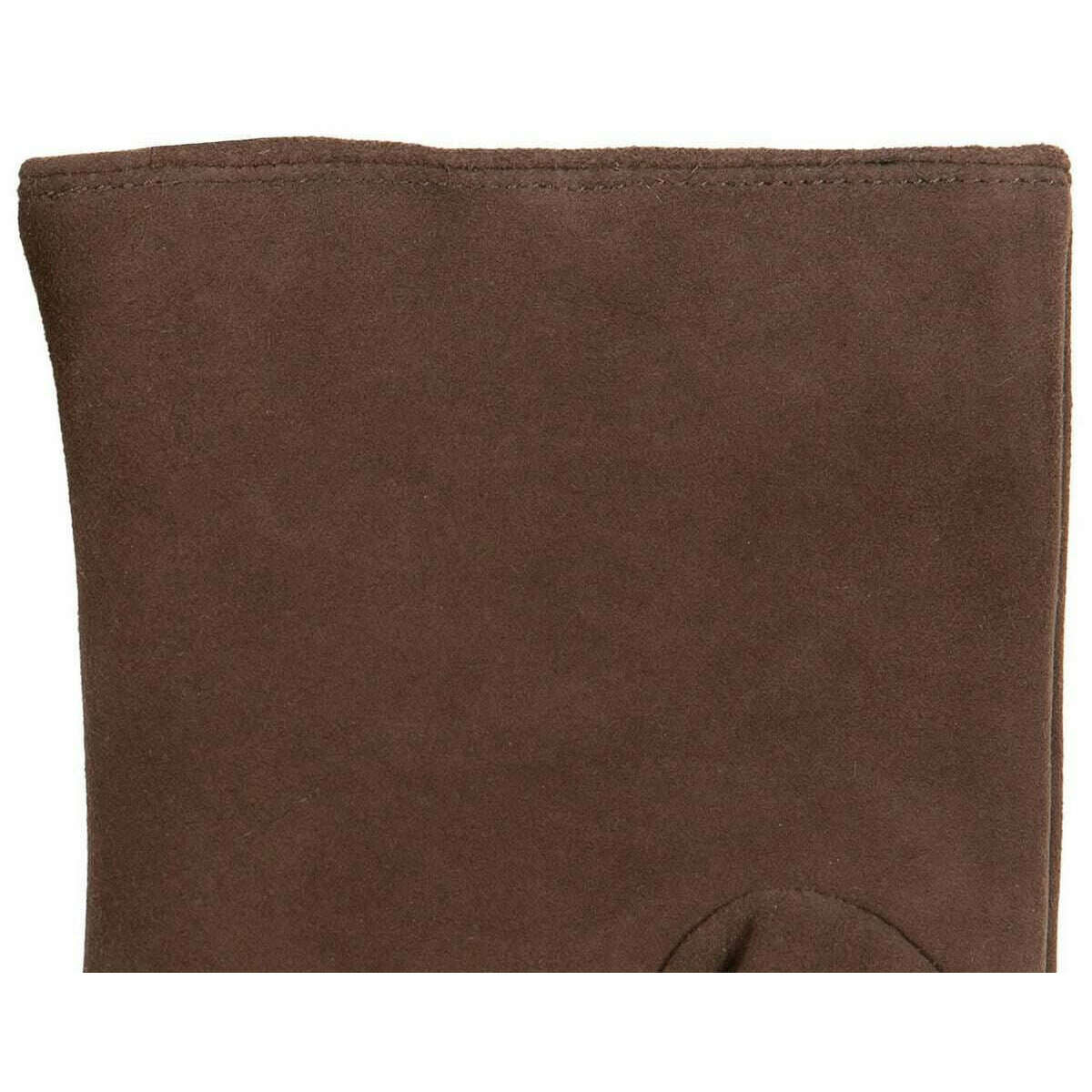 Dents Eva Trim Fingerless Suede Mittens - Mocca Brown - Image 4