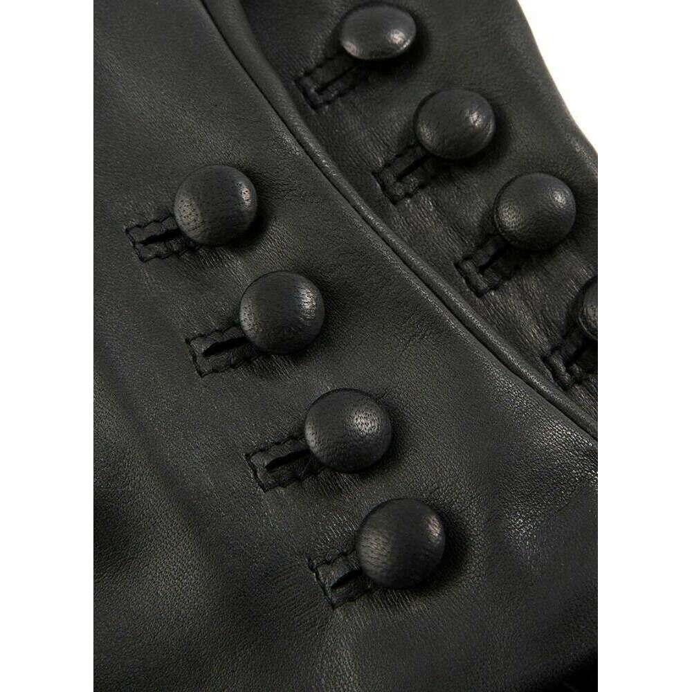 Dents Evangeline Touchscreen Three-Point Cashmere Lined Leather Gloves - Black/Red - Image 4