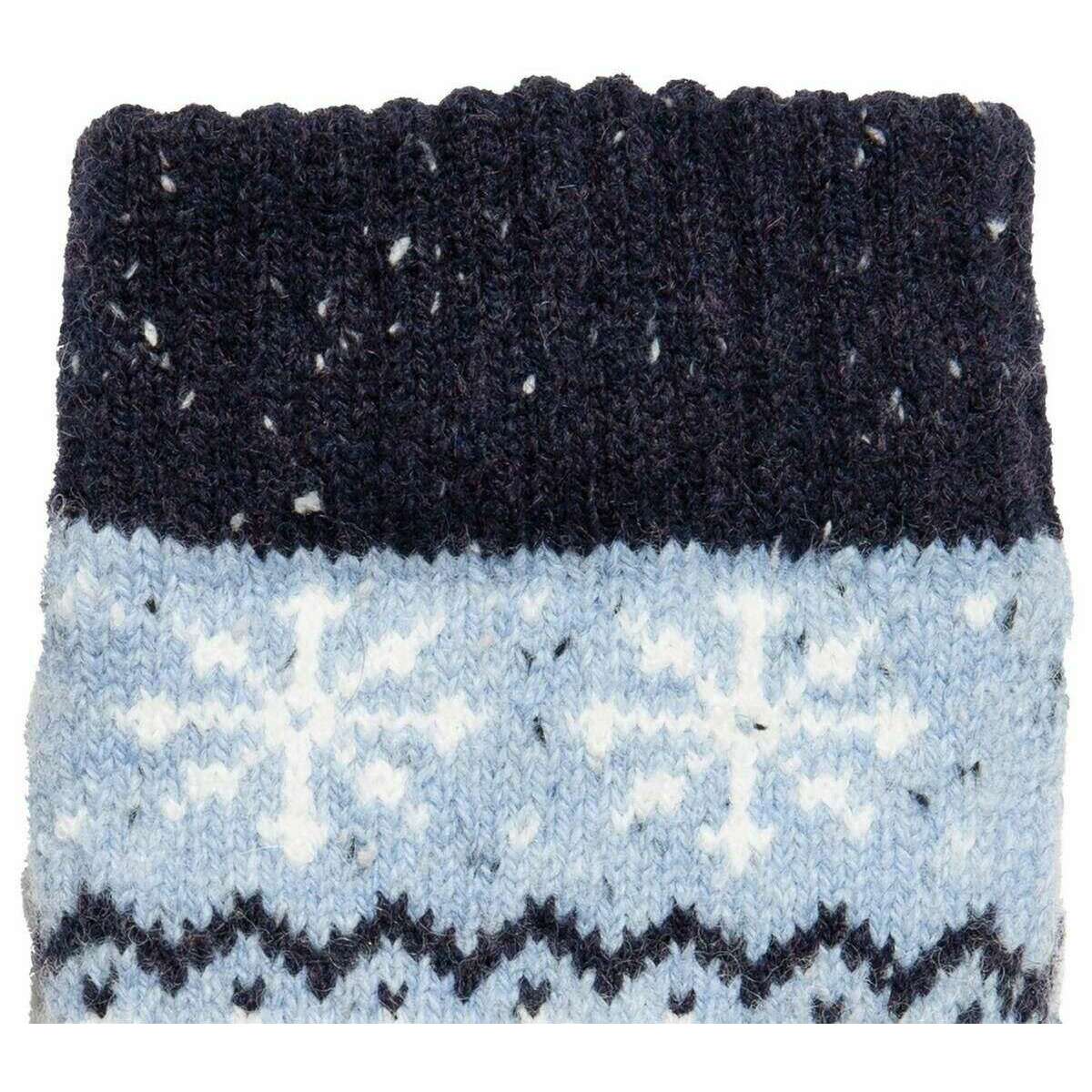 Dents Fair Isle Jacquard Design Knitted Gloves - Cornflower Blue - Image 3