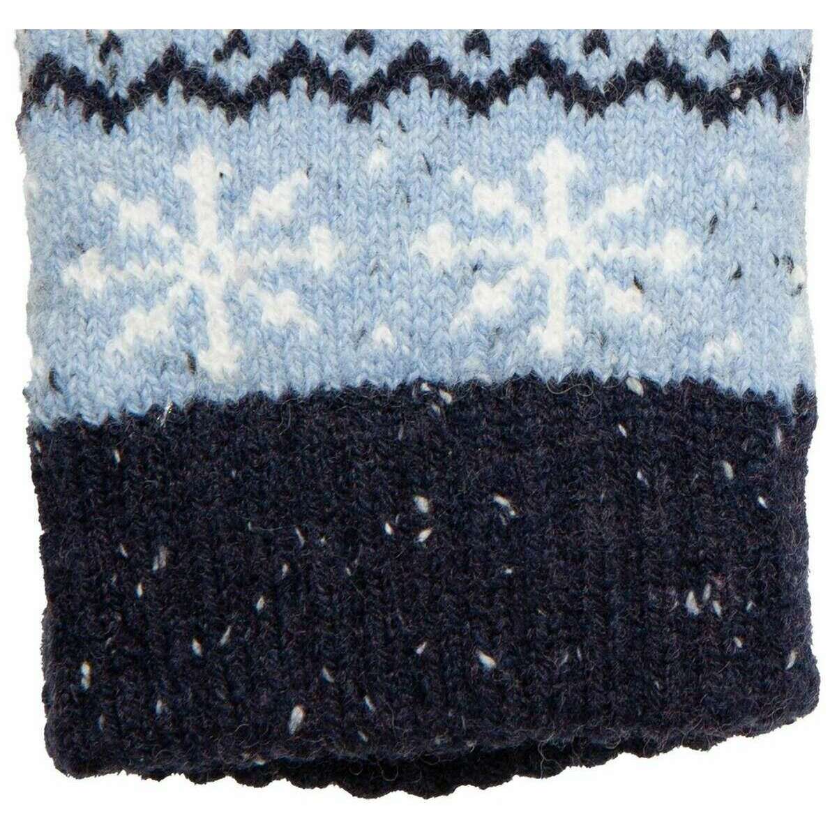 Dents Fair Isle Jacquard Design Knitted Gloves - Cornflower Blue - Image 4