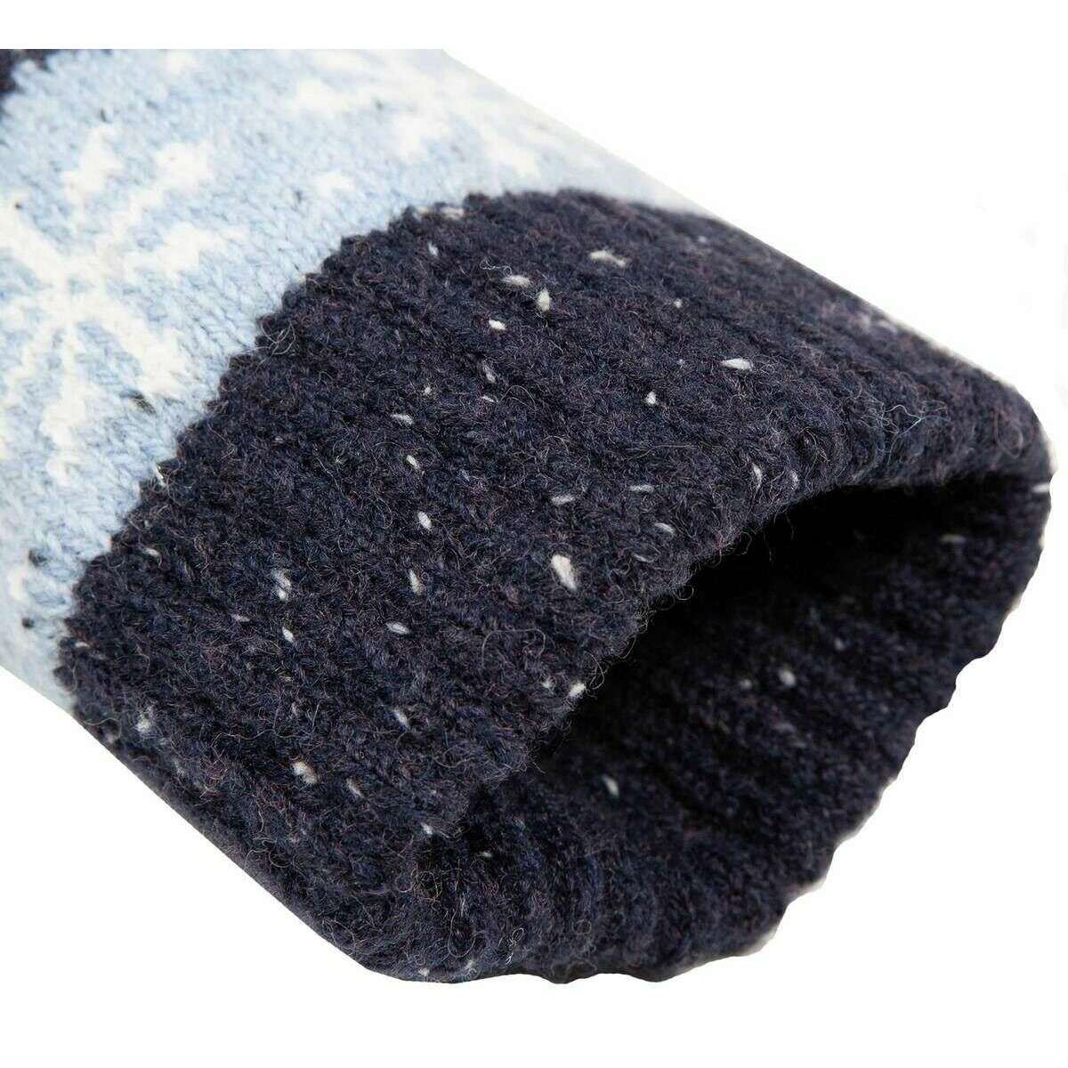 Dents Fair Isle Jacquard Design Knitted Gloves - Cornflower Blue - Image 5