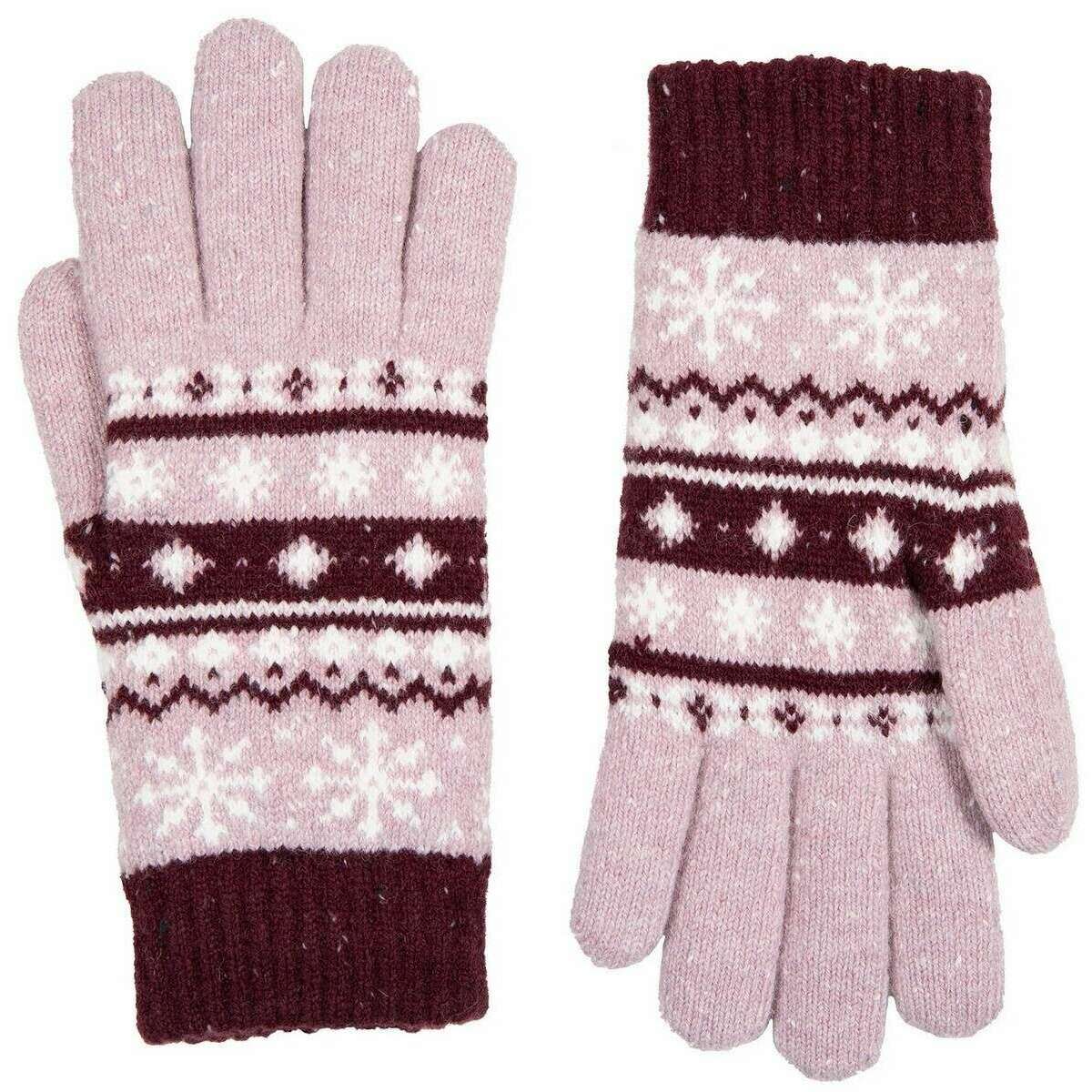 Dents Fair Isle Jacquard Design Knitted Gloves - Lilac - Image 2